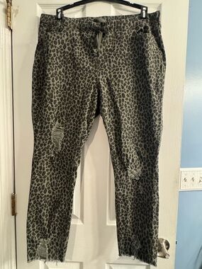 Royalty For Me Olive Leopard Print Joggers with Pink Accent
